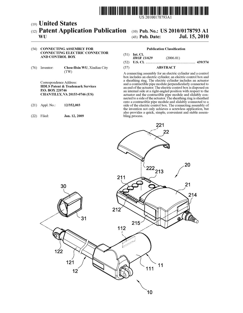 CONNECTING ASSEMBLY FOR CONNECTING ELECTRIC CONNECTOR AND CONTROL BOX - diagram, schematic, and image 01