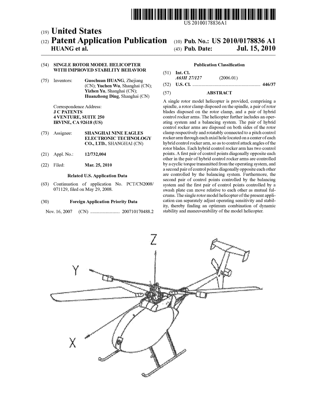 SINGLE ROTOR MODEL HELICOPTER WITH IMPROVED STABILITY BEHAVIOR - diagram, schematic, and image 01