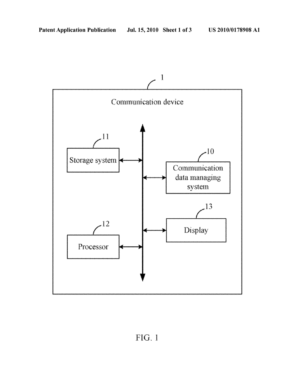 COMMUNICATION DEVICE AND METHOD FOR MANAGING COMMUNICATON DATA - diagram, schematic, and image 02