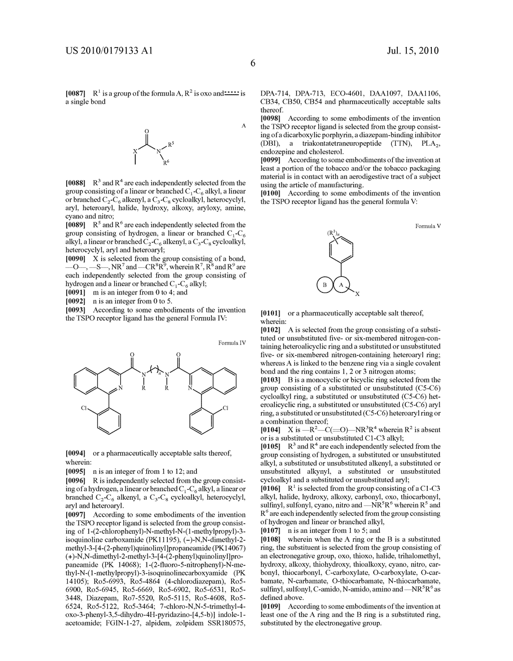 COMPOSITIONS, ARTICLES AND METHODS COMRISING TSPO LIGANDS FOR PREVENTING OR REDUCING TOBACCO-ASSOCIATED DAMAGE - diagram, schematic, and image 26