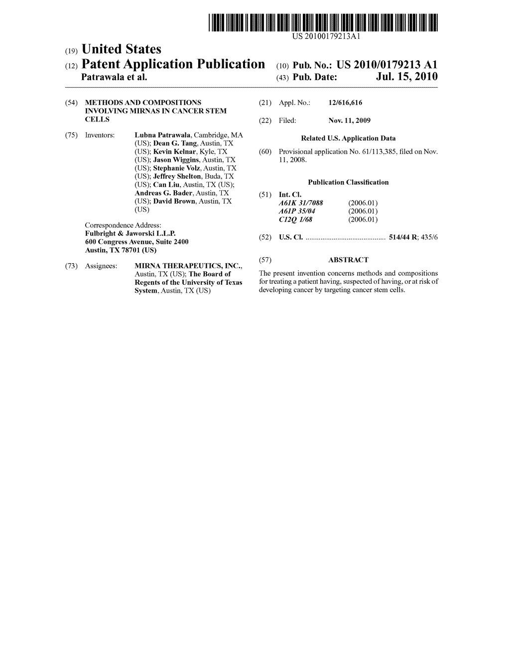 Methods and Compositions Involving miRNAs In Cancer Stem Cells - diagram, schematic, and image 01