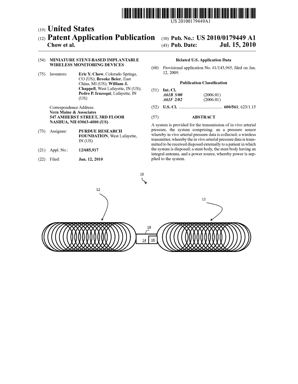 MINIATURE STENT-BASED IMPLANTABLE WIRELESS MONITORING DEVICES - diagram, schematic, and image 01