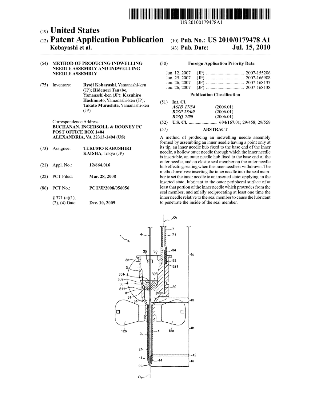 METHOD OF PRODUCING INDWELLING NEEDLE ASSEMBLY AND INDWELLING NEEDLE ASSEMBLY - diagram, schematic, and image 01