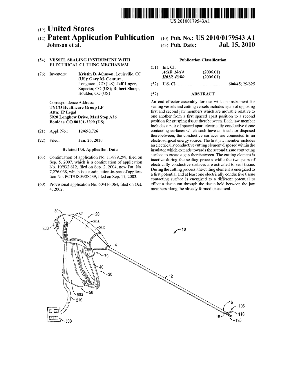 Vessel Sealing Instrument With Electrical Cutting Mechanism - diagram, schematic, and image 01