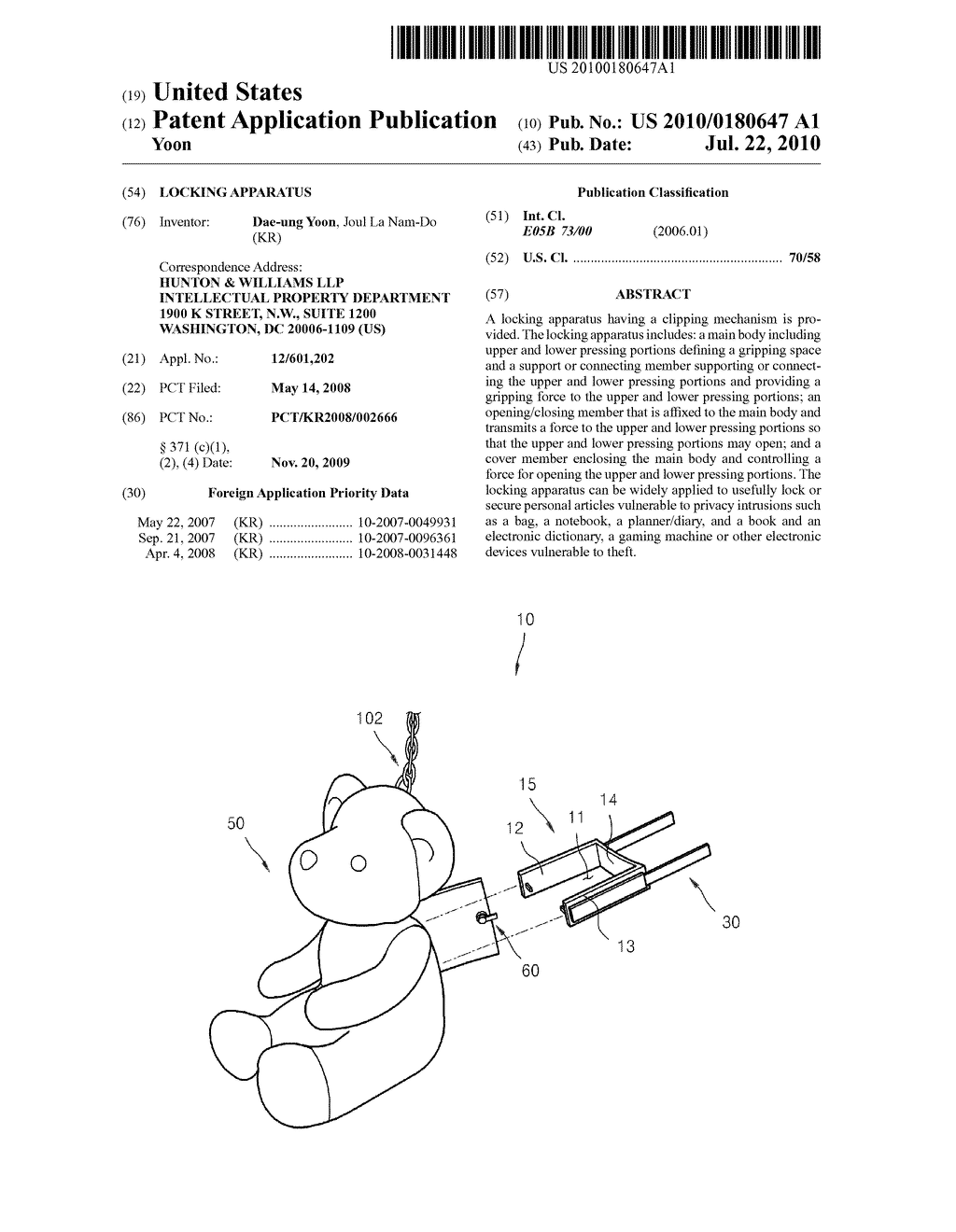 LOCKING APPARATUS - diagram, schematic, and image 01