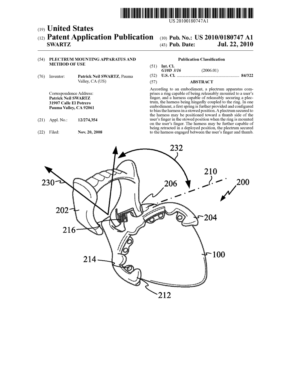 PLECTRUM MOUNTING APPARATUS AND METHOD OF USE - diagram, schematic, and image 01