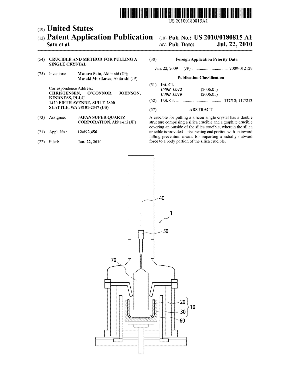 CRUCIBLE AND METHOD FOR PULLING A SINGLE CRYSTAL - diagram, schematic, and image 01