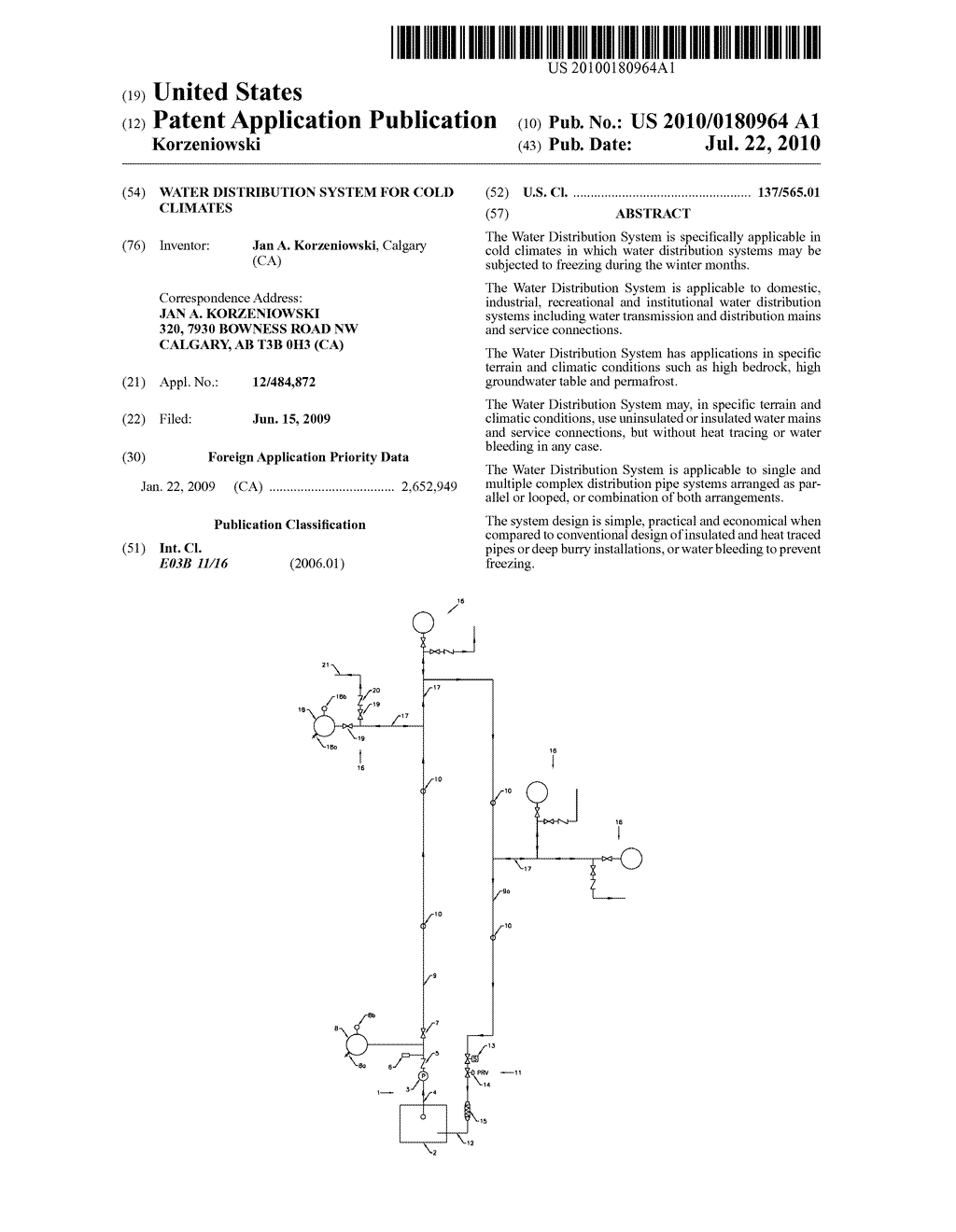 Water Distribution System for Cold Climates - diagram, schematic, and image 01