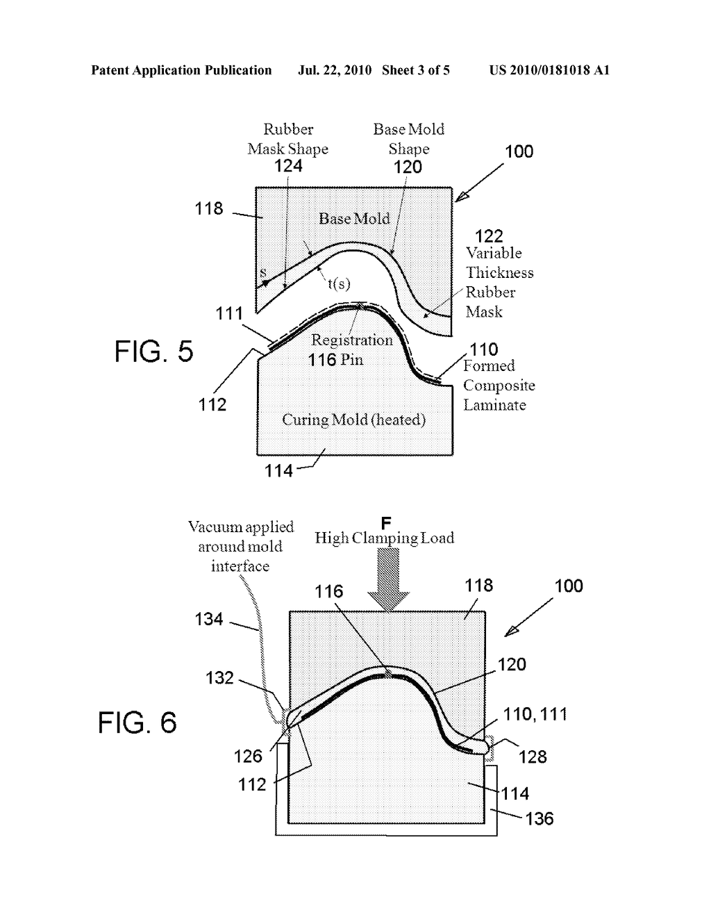 Consolidating and Curing of Thermoset Composite Parts by Pressing Between a Heated Rigid Mold and Customized Rubber-faced Mold - diagram, schematic, and image 04