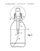 Reusable drinking straw holder with bottle neck securing assembly diagram and image