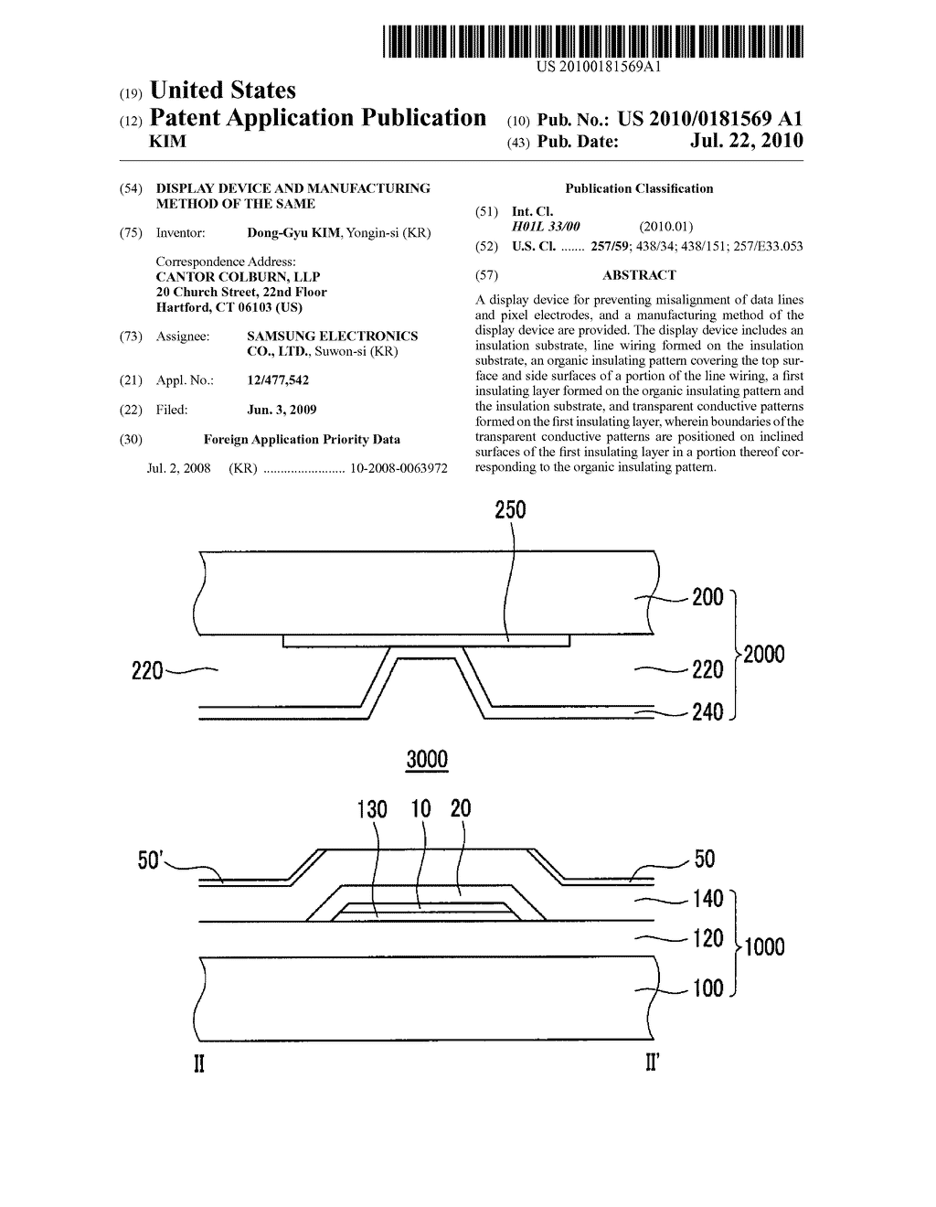 DISPLAY DEVICE AND MANUFACTURING METHOD OF THE SAME - diagram, schematic, and image 01