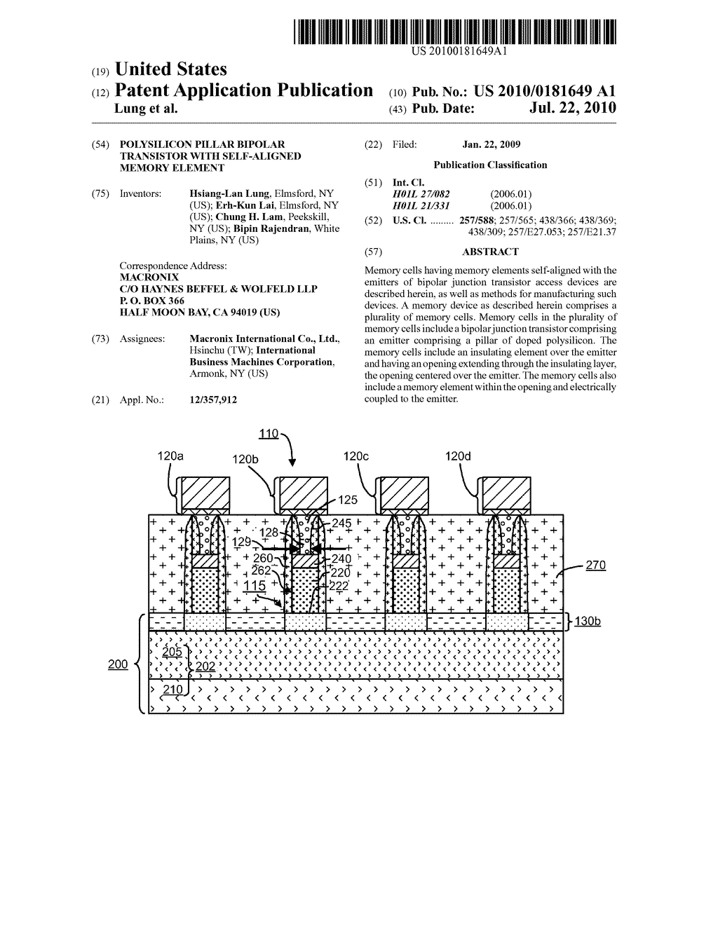 POLYSILICON PILLAR BIPOLAR TRANSISTOR WITH SELF-ALIGNED MEMORY ELEMENT - diagram, schematic, and image 01