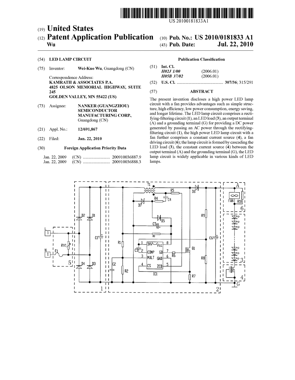 LED Lamp Circuit - diagram, schematic, and image 01