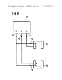 MAGNETIC BEARING CONTROL DEVICE HAVING A THREE-PHASE CONVERTER, AND USE OF A THREE-PHASE CONVERTER FOR CONTROLLING A MAGNETIC BEARING diagram and image