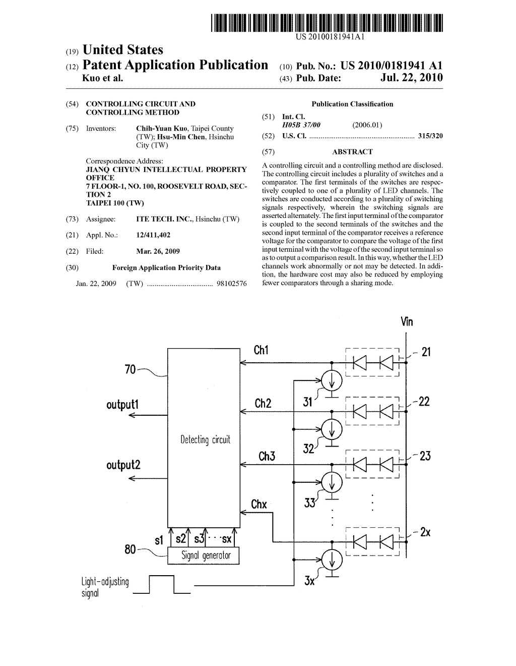 CONTROLLING CIRCUIT AND CONTROLLING METHOD - diagram, schematic, and image 01