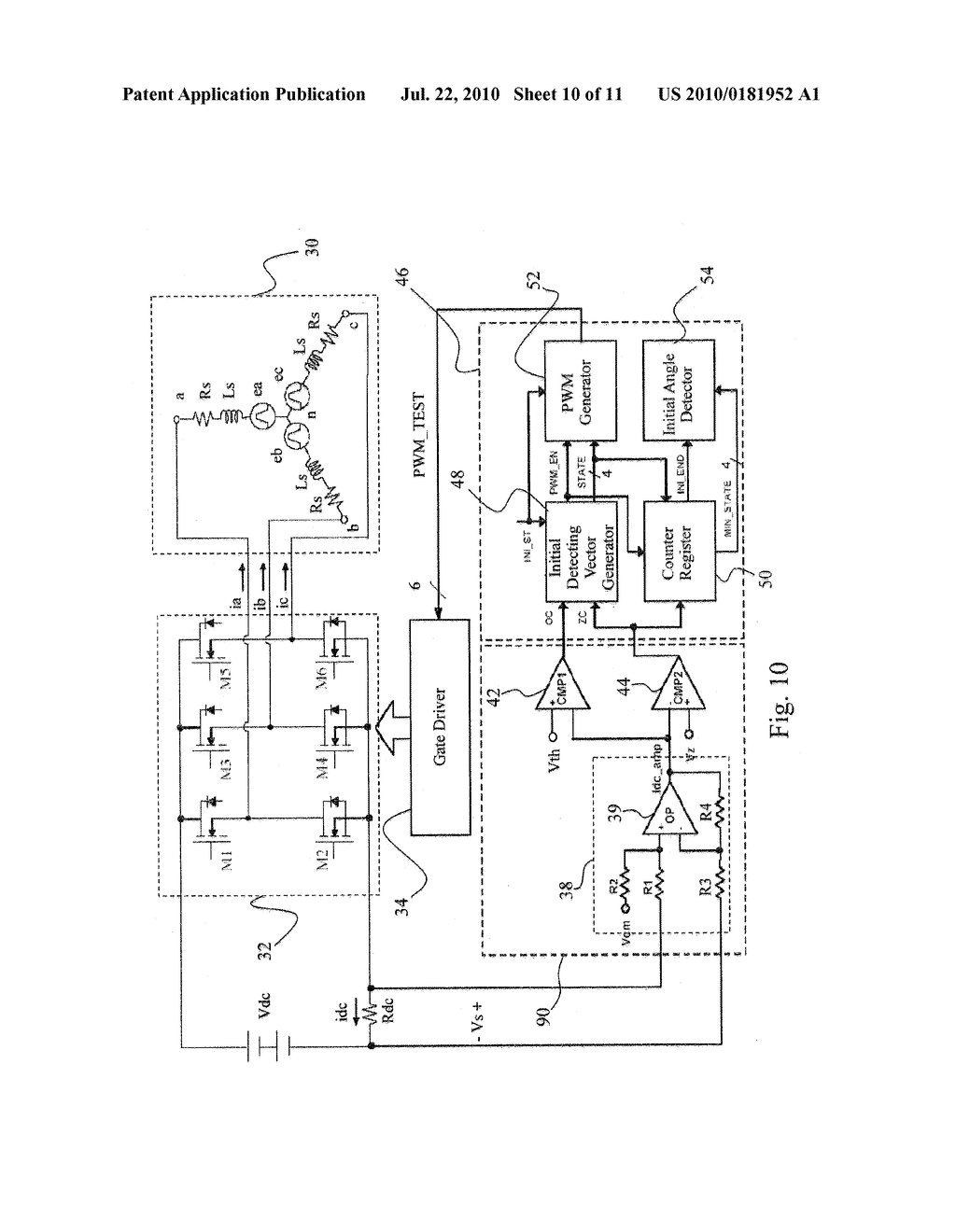 INITIAL ROTOR POSITION DETECTION FOR PERMANENT MAGNET SYNCHRONOUS MOTORS - diagram, schematic, and image 11