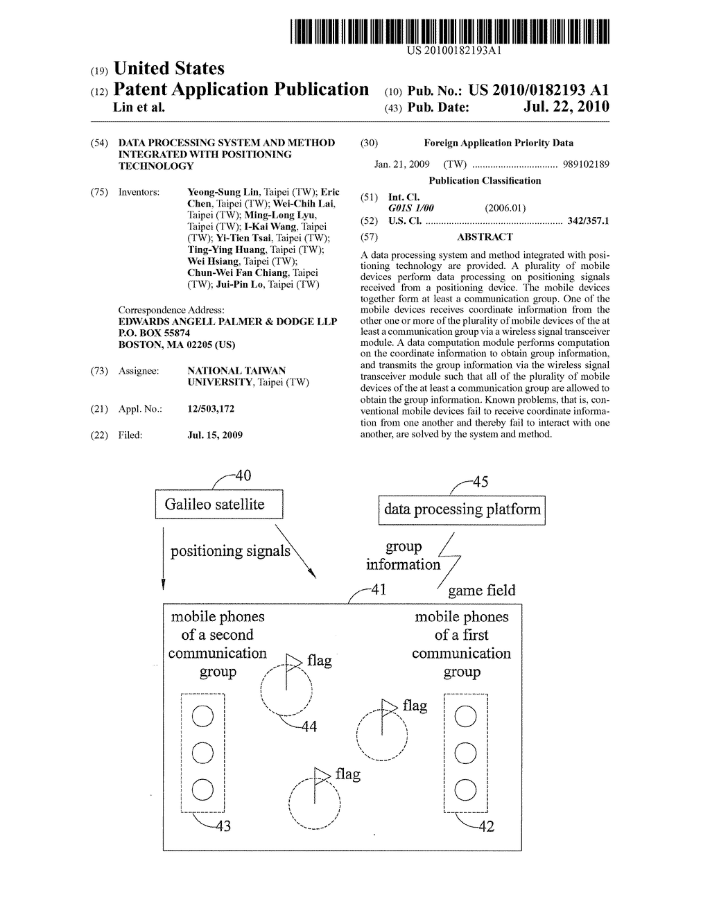 DATA PROCESSING SYSTEM AND METHOD INTEGRATED WITH POSITIONING TECHNOLOGY - diagram, schematic, and image 01