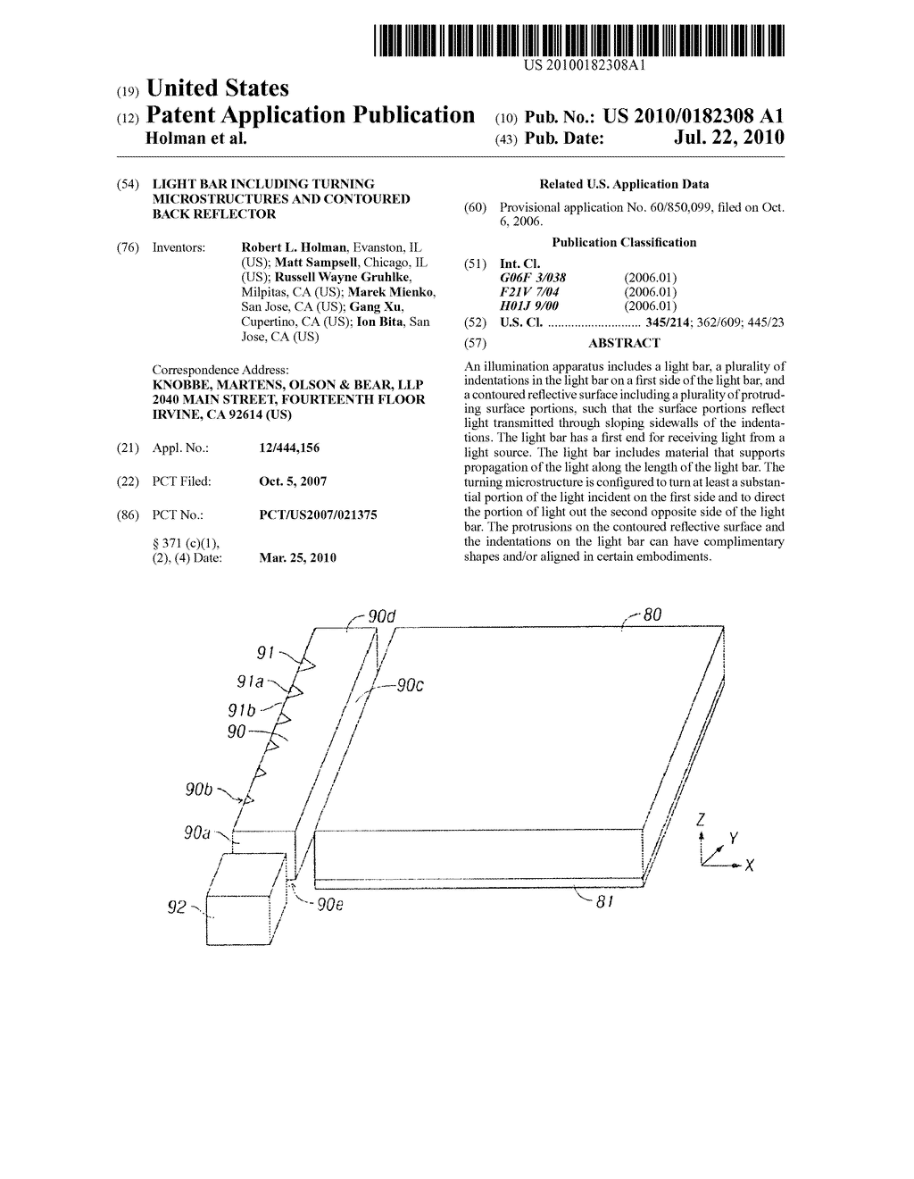 LIGHT BAR INCLUDING TURNING MICROSTRUCTURES AND CONTOURED BACK REFLECTOR - diagram, schematic, and image 01