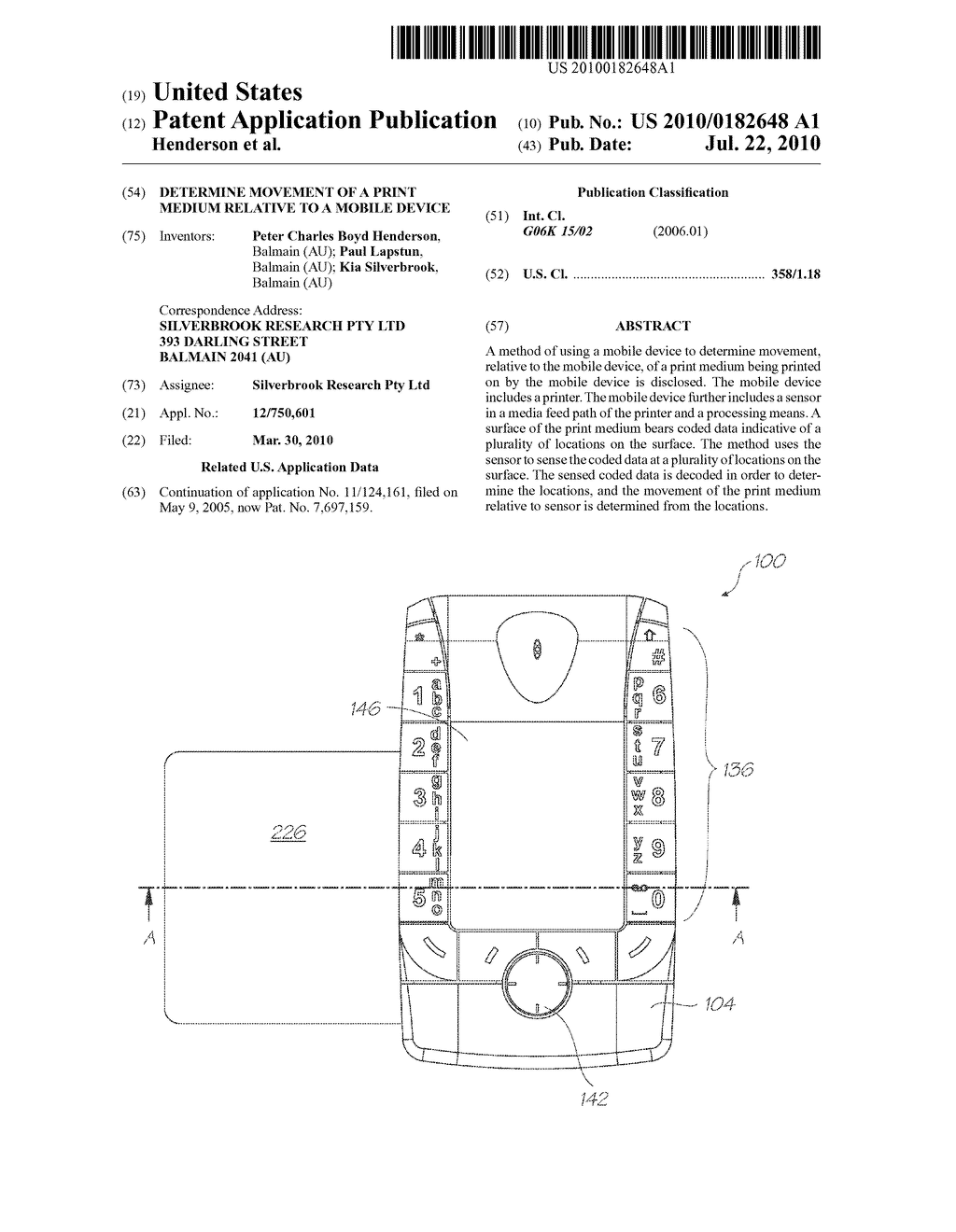 DETERMINE MOVEMENT OF A PRINT MEDIUM RELATIVE TO A MOBILE DEVICE - diagram, schematic, and image 01