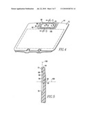 HANDHELD ELECTRONIC DEVICE HAVING HIDDEN OPENINGS OFFSET FROM AN AUDIO SOURCE diagram and image