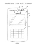 HANDHELD ELECTRONIC DEVICE HAVING HIDDEN OPENINGS OFFSET FROM AN AUDIO SOURCE diagram and image