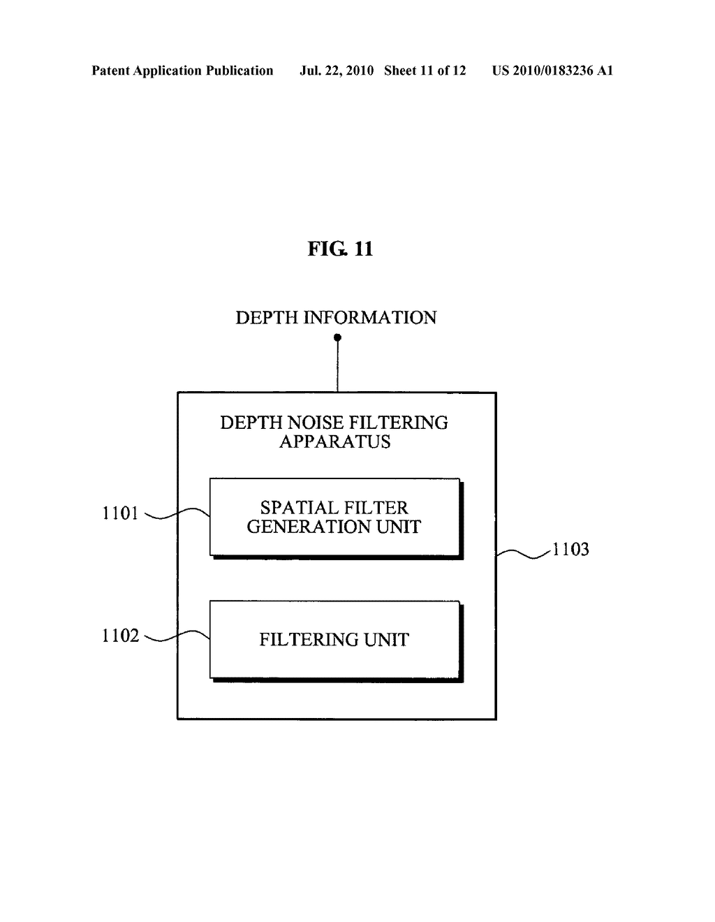 Method, medium, and apparatus of filtering depth noise using depth information - diagram, schematic, and image 12