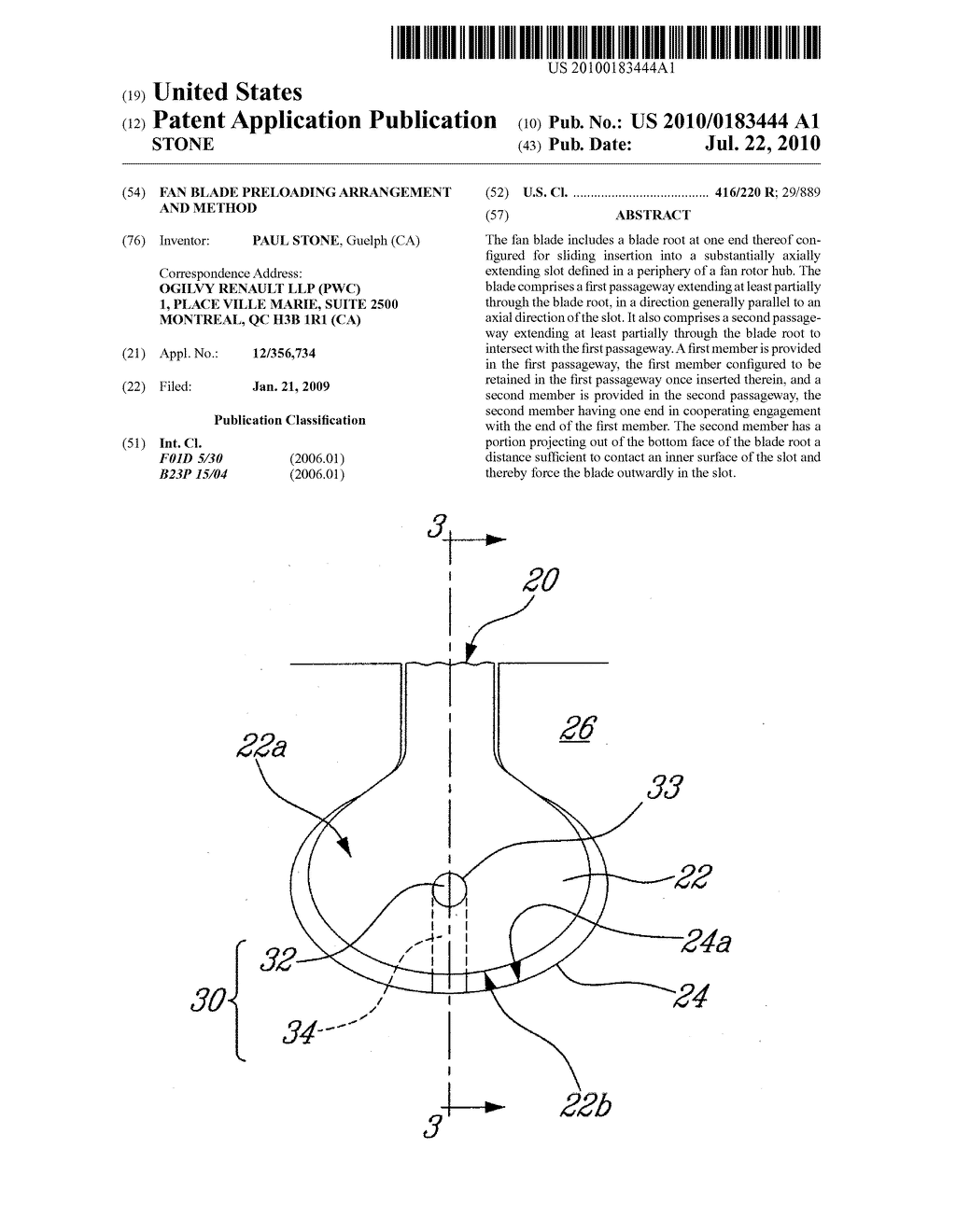 FAN BLADE PRELOADING ARRANGEMENT AND METHOD - diagram, schematic, and image 01