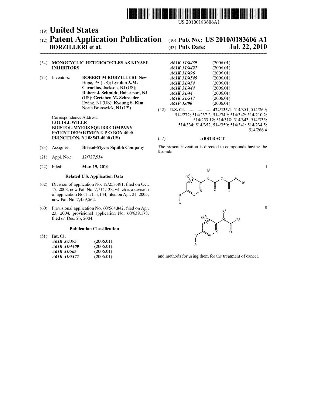 MONOCYCLIC HETEROCYCLES AS KINASE INHIBITORS - diagram, schematic, and image 01