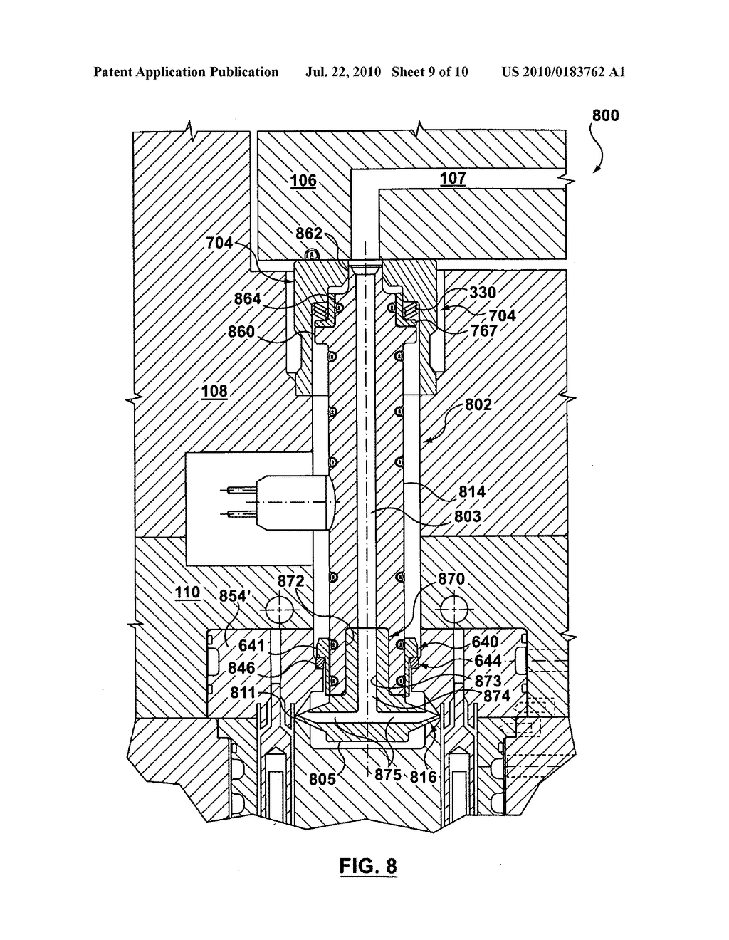 Sealing Arrangement for an Edge Gated Nozzle in an Injection Molding System - diagram, schematic, and image 10