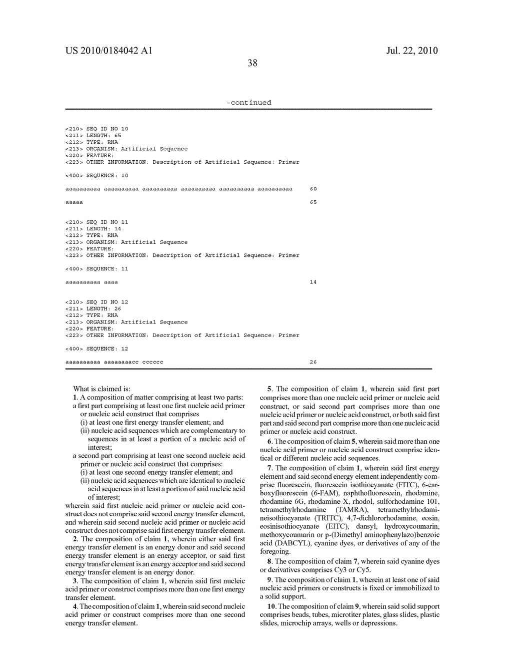 Processes for quantitative or qualitative detection of single-stranded nucleic acids - diagram, schematic, and image 54