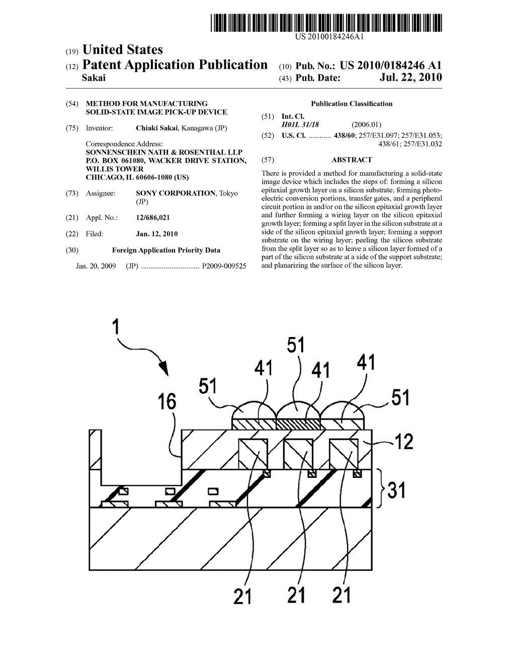 METHOD FOR MANUFACTURING SOLID-STATE IMAGE PICK-UP DEVICE - diagram, schematic, and image 01