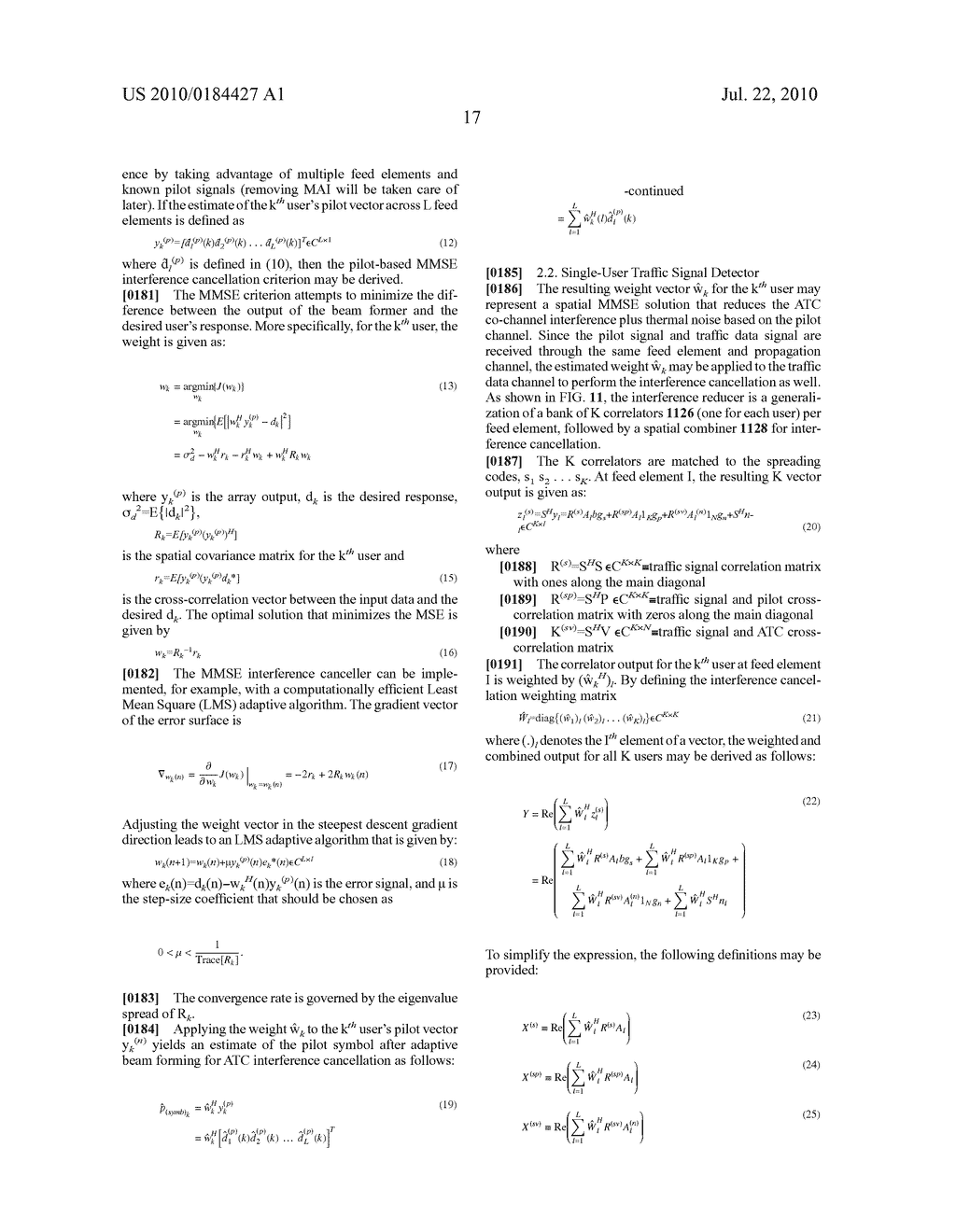 ADAPTIVE BEAM FORMING WITH MULTI-USER DETECTION AND INTERFERENCE REDUCTION IN SATELLITE COMMUNICATION SYSTEMS AND METHODS - diagram, schematic, and image 42