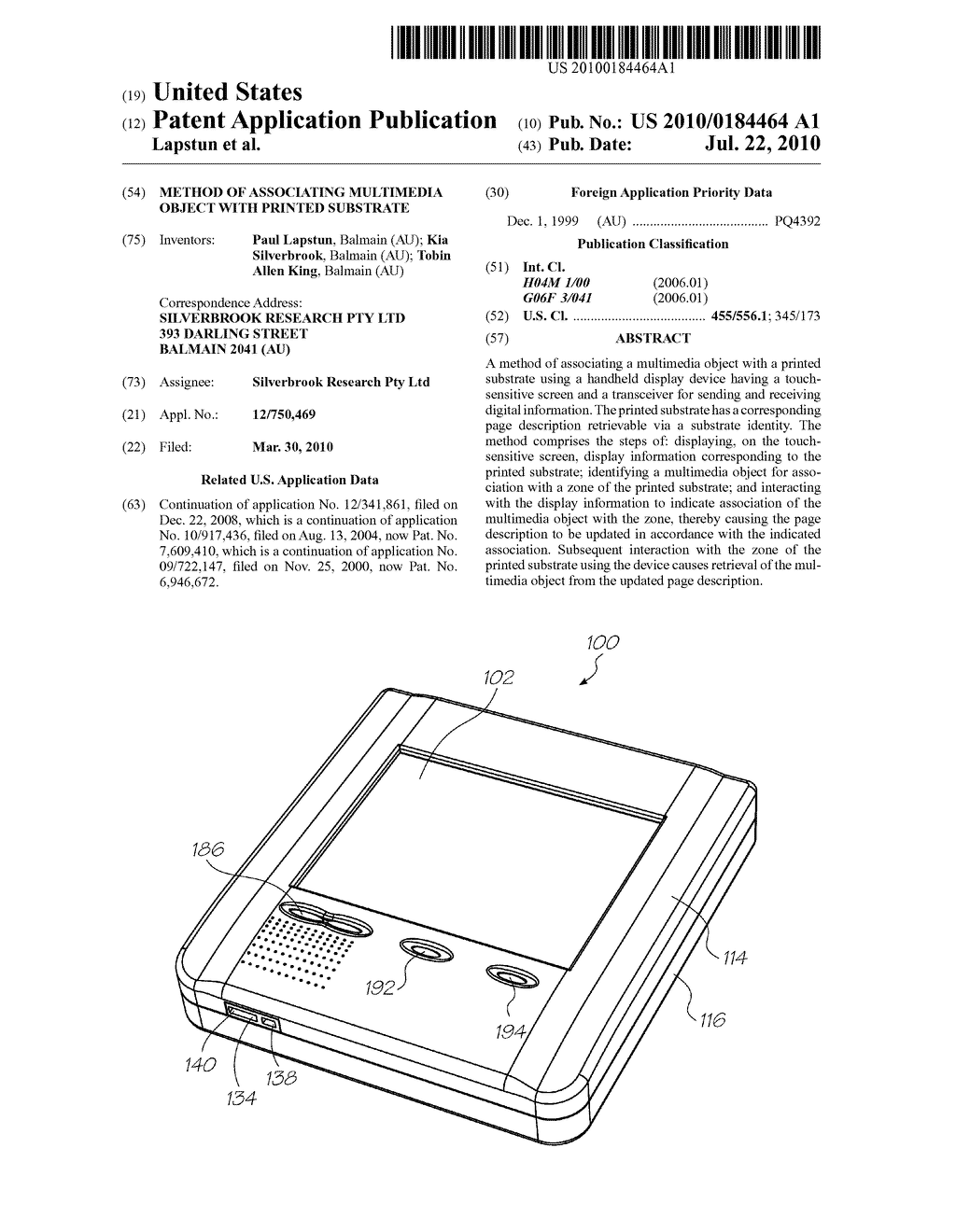 METHOD OF ASSOCIATING MULTIMEDIA OBJECT WITH PRINTED SUBSTRATE - diagram, schematic, and image 01