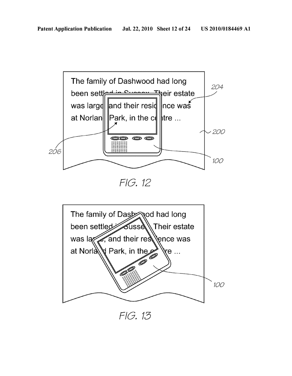 HANDHELD DISPLAY DEVICE FOR PLAYING VIDEO ASSOCIATED WITH PRINTED SUBSTRATE - diagram, schematic, and image 13