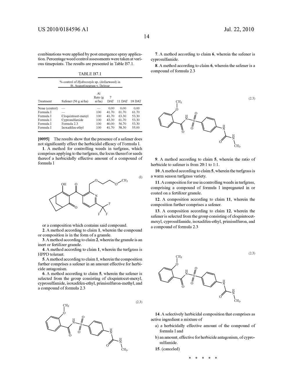 METHOD FOR THE CONTROL OF WEEDS IN TURF - diagram, schematic, and image 15