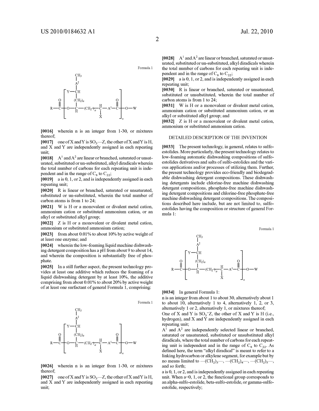 Automatic or Machine Dishwashing Compositions of Sulfonated Estolides and Other Derivatives of Fatty Acids and Uses Thereof - diagram, schematic, and image 03