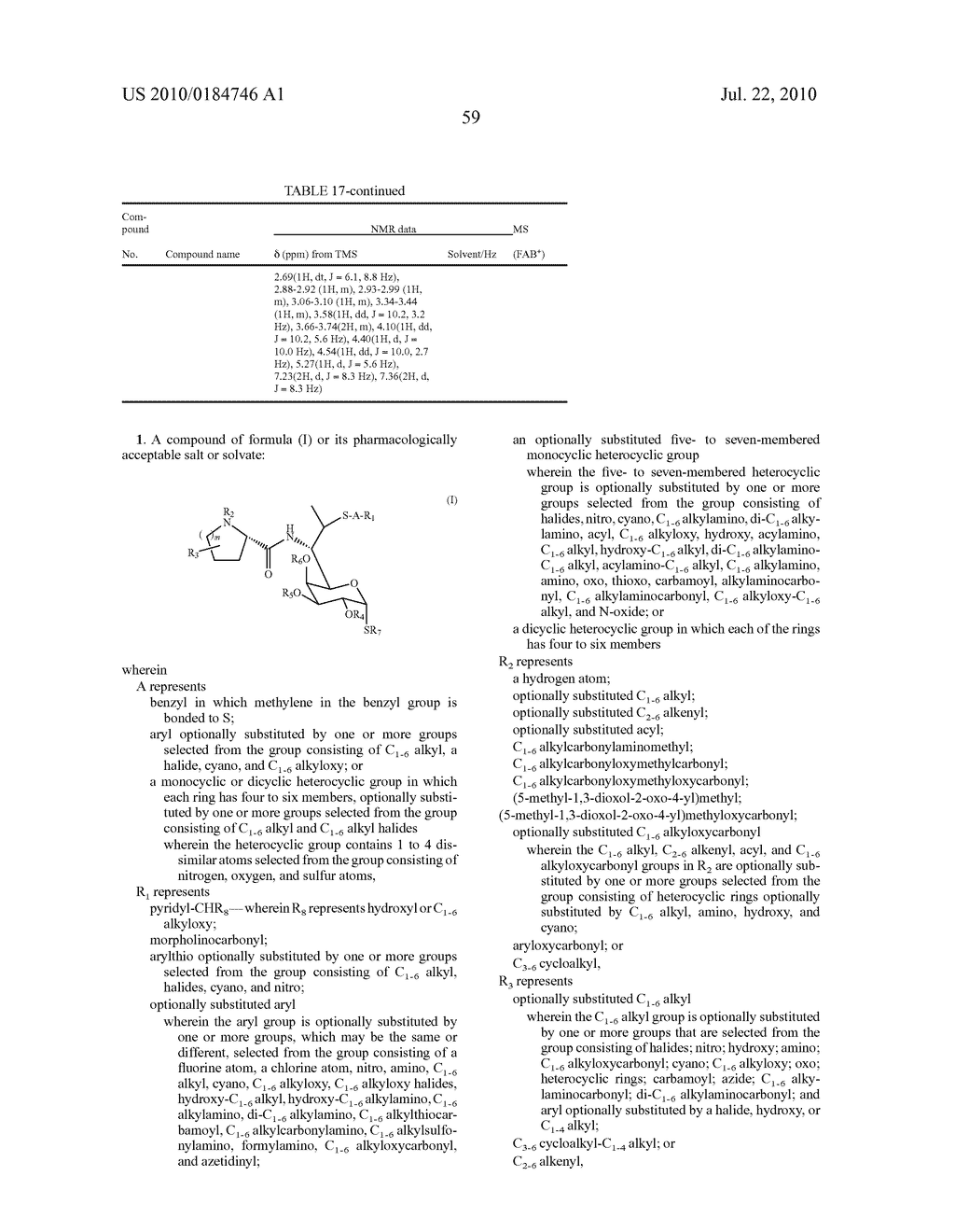 LINCOSAMIDE DERIVATIVES AND ANTIMICROBIAL AGENTS COMPRISING THE SAME AS ACTIVE INGREDIENT - diagram, schematic, and image 60