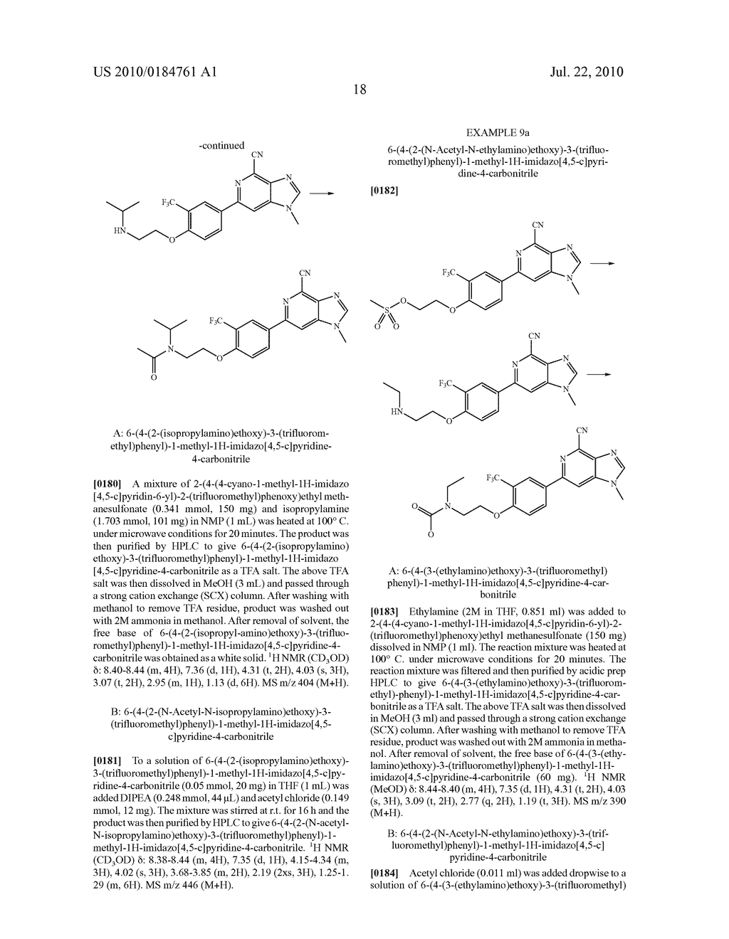 6-PHENYL-1H-IMIDAZO[4,5-c]PYRIDINE-4-CARBONITRILE DERIVATIVES - diagram, schematic, and image 19