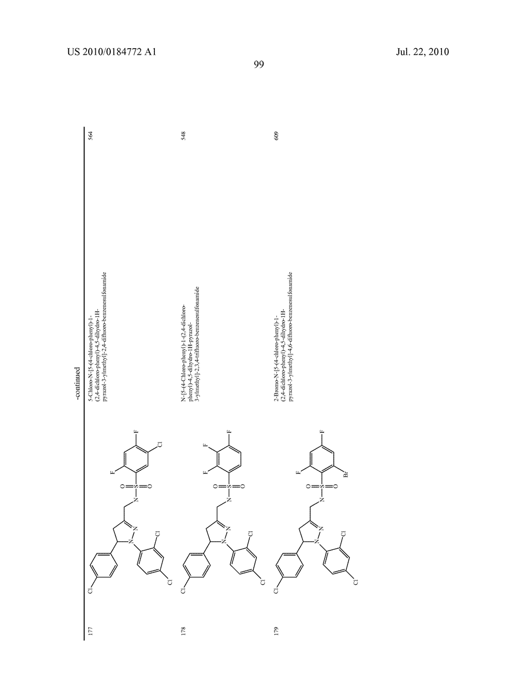 SULFONAMIDE SUBSTITUTED PYRAZOLINE COMPOUNDS, THEIR PREPARATION AND USE AS CB1 MODULATORS - diagram, schematic, and image 102