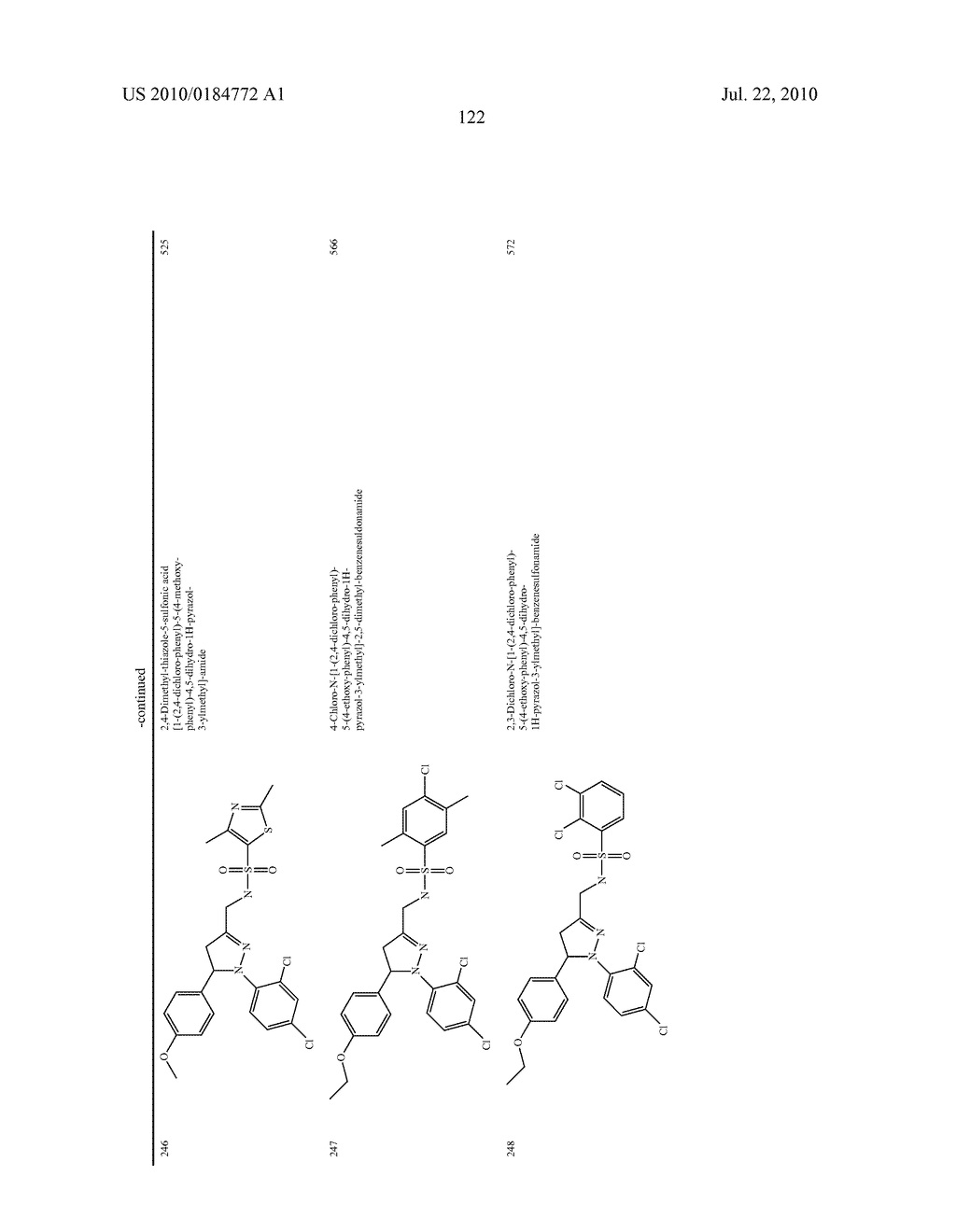 SULFONAMIDE SUBSTITUTED PYRAZOLINE COMPOUNDS, THEIR PREPARATION AND USE AS CB1 MODULATORS - diagram, schematic, and image 125