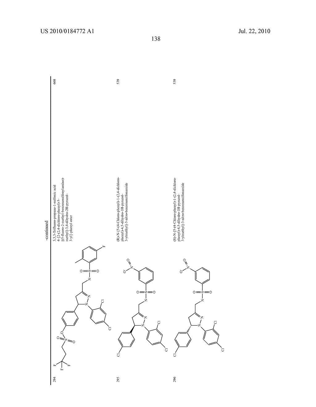 SULFONAMIDE SUBSTITUTED PYRAZOLINE COMPOUNDS, THEIR PREPARATION AND USE AS CB1 MODULATORS - diagram, schematic, and image 141