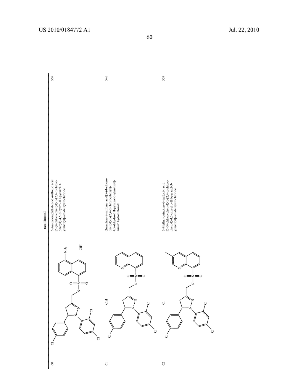 SULFONAMIDE SUBSTITUTED PYRAZOLINE COMPOUNDS, THEIR PREPARATION AND USE AS CB1 MODULATORS - diagram, schematic, and image 63