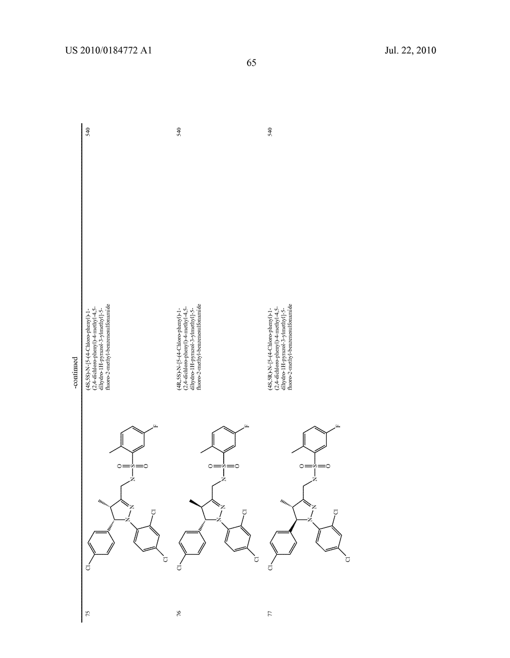 SULFONAMIDE SUBSTITUTED PYRAZOLINE COMPOUNDS, THEIR PREPARATION AND USE AS CB1 MODULATORS - diagram, schematic, and image 68