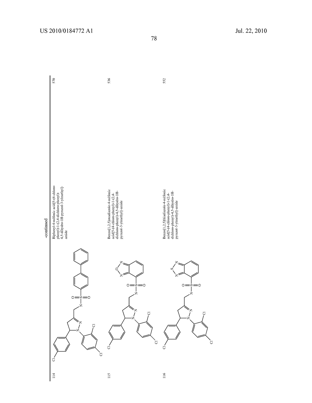 SULFONAMIDE SUBSTITUTED PYRAZOLINE COMPOUNDS, THEIR PREPARATION AND USE AS CB1 MODULATORS - diagram, schematic, and image 81