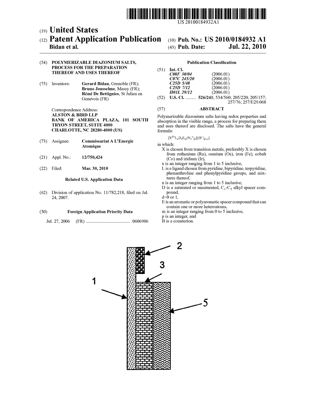 Polymerizable Diazonium Salts, Process For The Preparation Thereof And Uses Thereof - diagram, schematic, and image 01