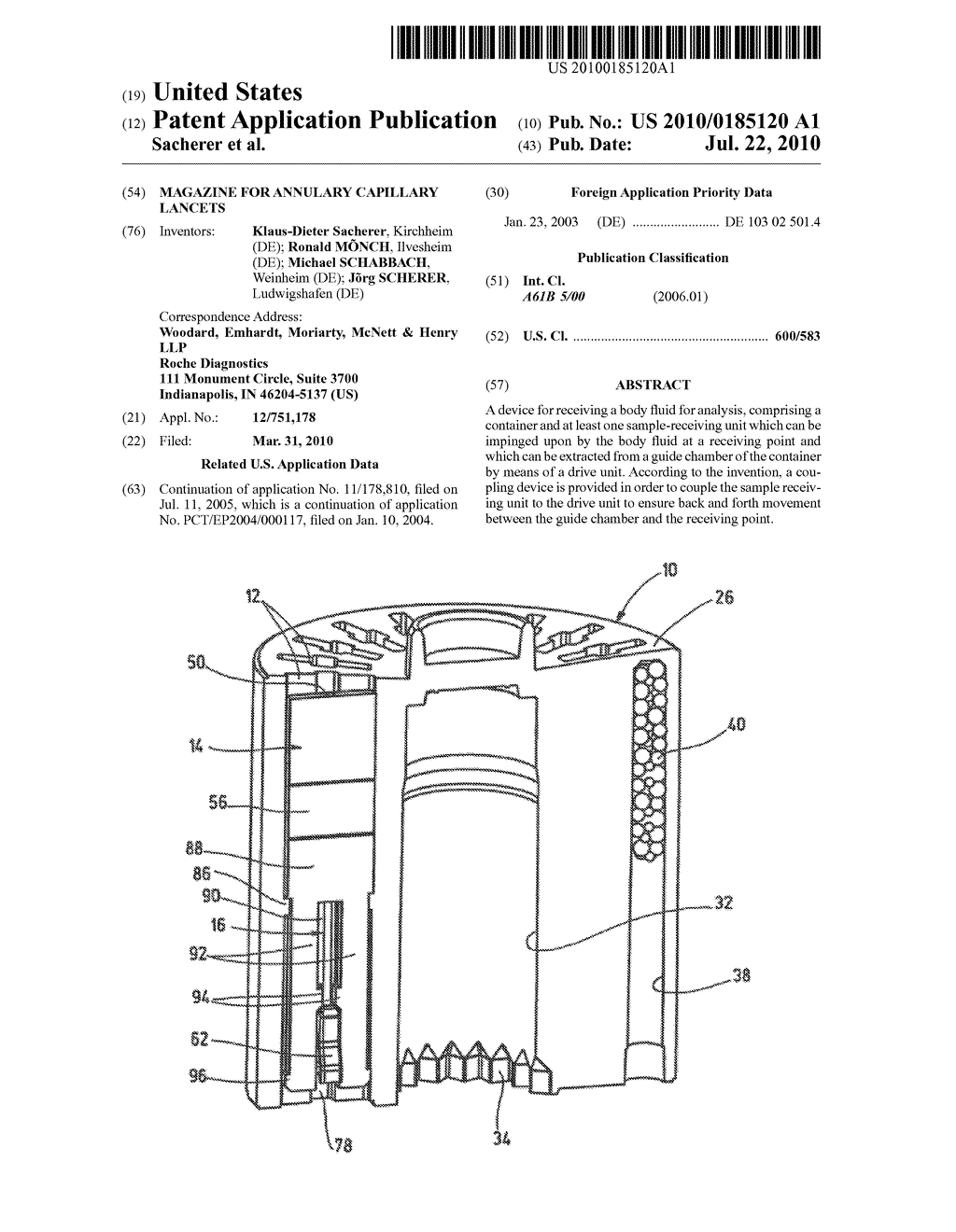 MAGAZINE FOR ANNULARY CAPILLARY LANCETS - diagram, schematic, and image 01