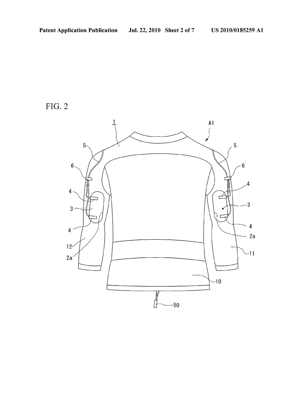 GARMENT FOR ELECTRICALLY STIMULATING MUSCLES - diagram, schematic, and image 03