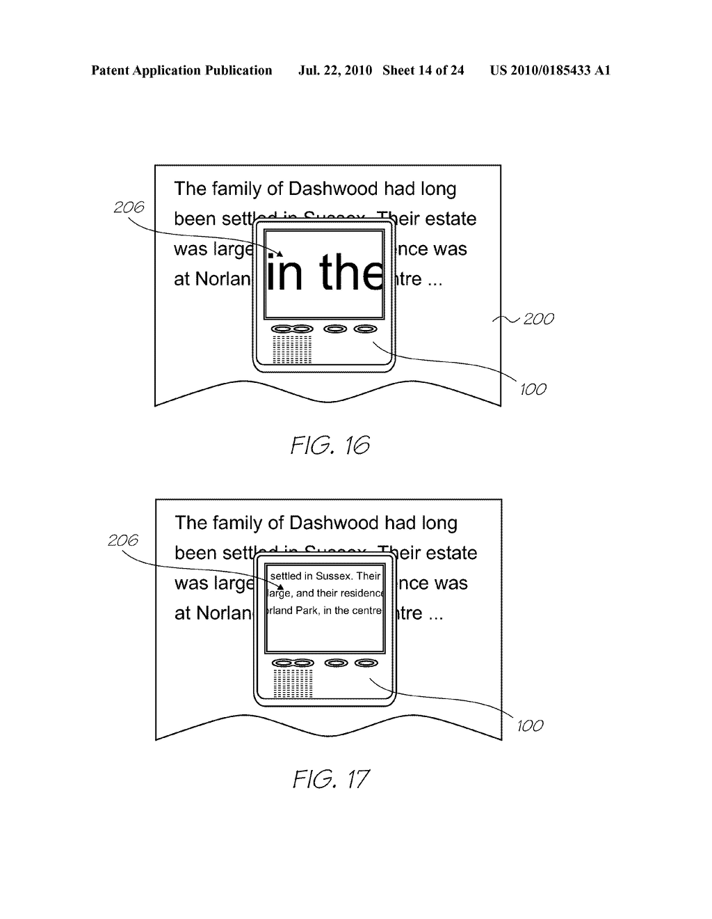 METHOD OF TRANSLATING PRINTED TEXT USING HANDHELD DISPLAY DEVICE - diagram, schematic, and image 15