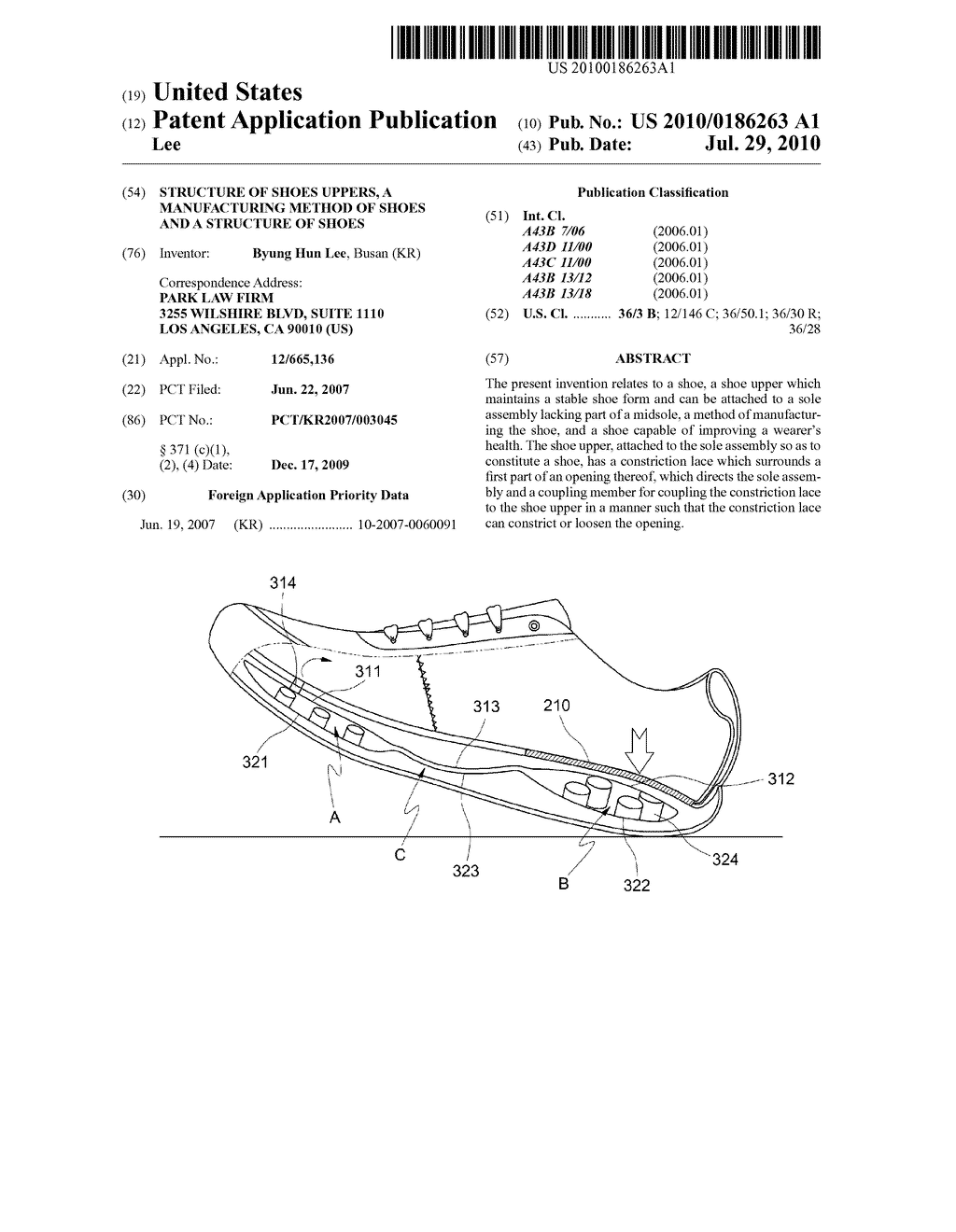 STRUCTURE OF SHOES UPPERS, A MANUFACTURING METHOD OF SHOES AND A STRUCTURE OF SHOES - diagram, schematic, and image 01