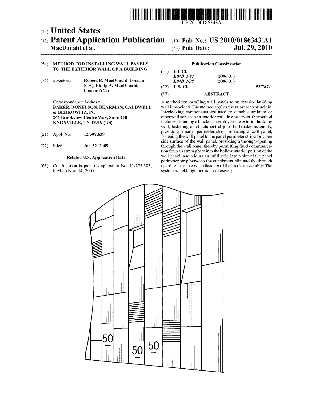 Method for Installing Wall Panels to the Exterior Wall of a Building - diagram, schematic, and image 01